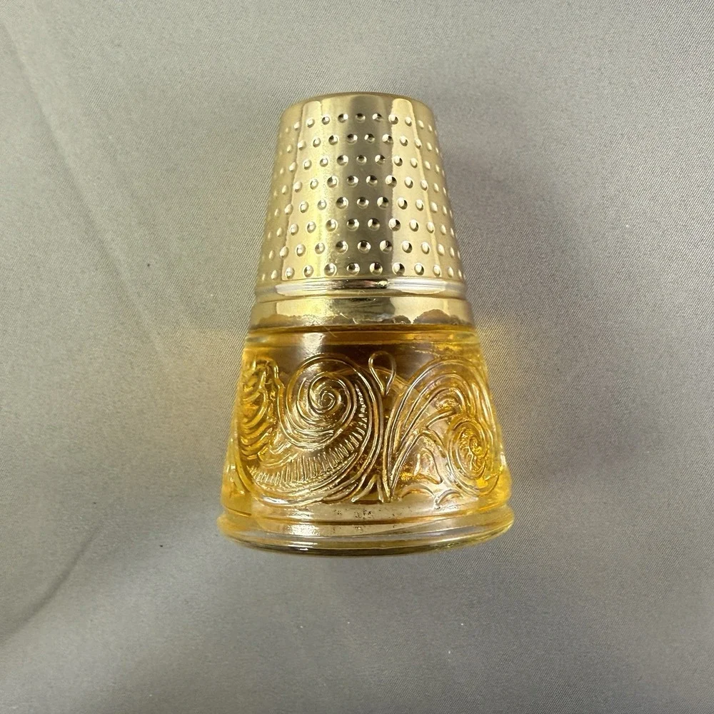 Avon Golden Thimble Cologne Bottle Bird of Paradise 2 oz Vintage Full‎